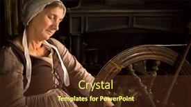  Presentation with spinning wheel - PPT layouts consisting of renaissance-old-master-portrait background and a tawny brown colored foreground