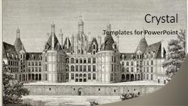  Presentation with view of the old port - Audience pleasing slide deck consisting of renaissance painting - chateau de chambord old view backdrop and a light gray colored foreground