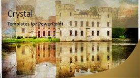  Presentation with belgium - Colorful presentation design enhanced with renaissance painting - dramatic medieval castle bouchot backdrop and a coral colored foreground