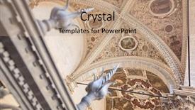  Presentation with vault - Slide deck featuring renaissance painting - famous house loggia della mercanzia background and a coral colored foreground