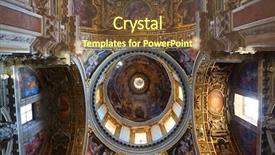  Presentation with luxury gold - Colorful PPT layouts enhanced with renaissance painting - painted dome in papal basilica backdrop and a tawny brown colored foreground