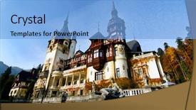  Presentation with museum - Presentation theme with happy cheerful smiley fingers looking at a bicycle shapeed cloud background and a sky blue colored foreground