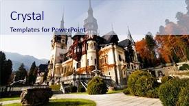  Presentation with renaissance - Amazing theme having renaissance painting - peles museum sinaia romania backdrop and a  colored foreground