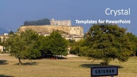  Presentation with renaissance - PPT theme featuring renaissance-palace-in-grignan-provence background and a teal colored foreground