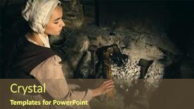  Presentation with renaissance - Slide set featuring renaissance portrait in rembrandt style background and a tawny brown colored foreground