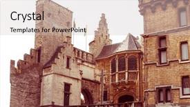  Presentation with old soho street - Amazing PPT theme having renaissance sculpture - beautiful street view of old backdrop and a lemonade colored foreground