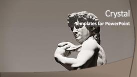  Presentation with michelangelo - Slide set featuring renaissance sculpture - duplicate of david by michelangelo background and a gray colored foreground