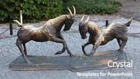  Presentation with renaissance - PPT layouts consisting of renaissance sculpture - symbol of the pozna city background and a  colored foreground