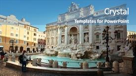 Presentation with rome - PPT layouts enhanced with renaissance sculpture - trevi fountain rome background and a teal colored foreground