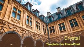  Presentation with stock exchange - Slide set featuring renaissance-stock-exchange-in-lille background and a tawny brown colored foreground