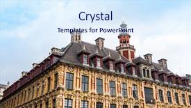  Presentation with renaissance - Colorful slide set enhanced with renaissance stock exchange in lille backdrop and a sky blue colored foreground