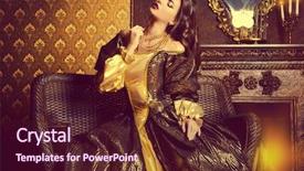  Presentation with old style - Colorful slide set enhanced with renaissance style - beautiful young woman backdrop and a wine colored foreground