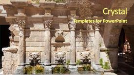  Presentation with water springs - Presentation design enhanced with renaissance-style venetian rimondi fountain background and a tawny brown colored foreground