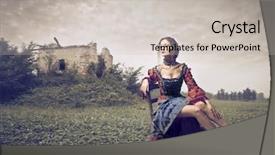  Presentation with renaissance - Presentation enhanced with renaissance woman on a lawn background and a light gray colored foreground