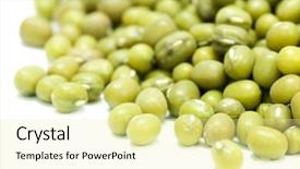  Presentation with green coffee beans - Slides with renal - background of green beans background and a  colored foreground