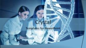  Presentation with chemistry - Audience pleasing PPT layouts consisting of chemistry specialists working in laboratory backdrop and a light blue colored foreground