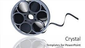  Presentation with film reel - Beautiful presentation theme featuring render of a film reel backdrop and a white colored foreground