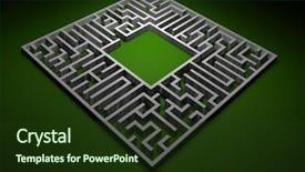  Presentation with maze - Amazing slide deck having labyrinth 3d render of labyrinth backdrop and a tawny brown colored foreground