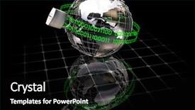  Presentation with internet security - PPT theme consisting of rendered conceptual image depicting internet background and a black colored foreground