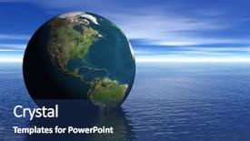  Presentation with ocean - Beautiful presentation featuring rendering of the earth backdrop and a  colored foreground