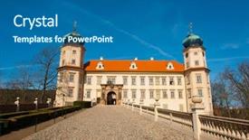  Presentation with baroque - Presentation design enhanced with renessaince - baroque castle in mnisek pod background and a ocean colored foreground