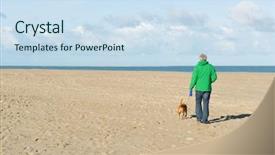  Presentation with dutch economy - Amazing slide set having renessance - man walking with dog backdrop and a  colored foreground