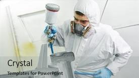  Presentation with auto industry - Slide set consisting of renew service station shop background and a light gray colored foreground