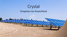  Presentation with solar power plant - Slide set featuring renewable alternative solar energy solar background and a light blue colored foreground