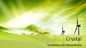  Presentation with industrial ecology - PPT theme featuring renewable energy - aim of industrial ecology background and a yellow colored foreground