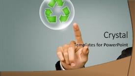  Presentation with eco - Beautiful slide deck featuring renewable energy - eco concept business hand point backdrop and a light gray colored foreground