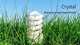  Presentation with eco friendly energy - PPT theme featuring renewable energy - eco friendly bulb in green background and a light blue colored foreground