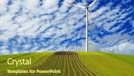  Presentation with wind energy - Theme consisting of renewable energy - eco wind background and a tawny brown colored foreground