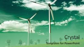  Presentation with wind energy - Colorful PPT layouts enhanced with renewable energy - environmental wind global ecology backdrop and a seafoam green colored foreground