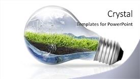  Presentation with light bulb - Cool new presentation theme with renewable energy - idea light bulb backdrop and a white colored foreground