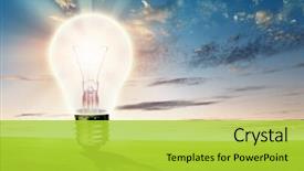  Presentation with light bulb - Slide deck enhanced with renewable energy - image of light bulb background and a yellow colored foreground