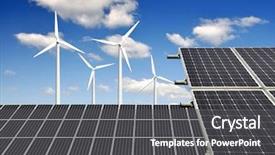  Presentation with wind solar - Amazing presentation theme having renewable energy - solar panels and wind turbine backdrop and a dark gray colored foreground