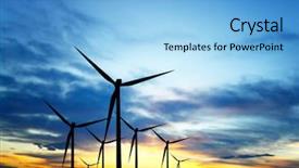  Presentation with wind energy - Presentation theme featuring renewable energy - wind power background and a light blue colored foreground