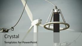  Presentation with substation - Audience pleasing PPT theme consisting of renewable energy - windmill and electrical substation zaragoza backdrop and a light gray colored foreground
