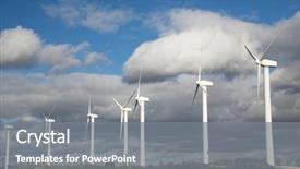  Presentation with energy power - Presentation theme consisting of renewable energy - windmills for electric power production background and a gray colored foreground