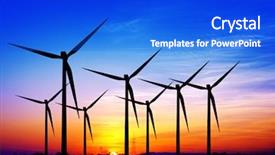  Presentation with windmills - Theme enhanced with renewable energy - windmills background and a cobalt blue colored foreground