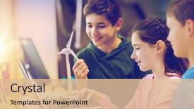  Presentation with renewable energy - Cool new PPT layouts with renewable energy children technology science backdrop and a lemonade colored foreground