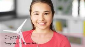  Presentation with wind energy - Presentation with renewable-energy-ecology-and-people background and a coral colored foreground