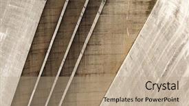  Presentation with hydroelectric - Presentation theme with renewable energy hydropower - hydroelectric dam for electricity production background and a coral colored foreground