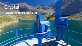  Presentation with hydropower - Amazing theme having renewable energy hydropower - ip reservoir canfranc valley backdrop and a ocean colored foreground