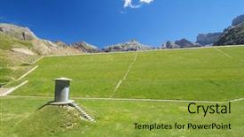  Presentation with new river valley virginia - Theme with renewable energy hydropower - ip reservoir canfranc valley background and a gold colored foreground