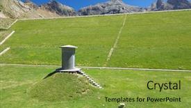  Presentation with spain - Beautiful presentation theme featuring renewable energy hydropower - ip reservoir canfranc valley backdrop and a gold colored foreground