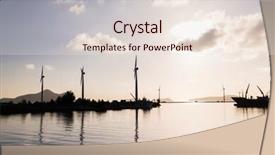  Presentation with energy power - Theme enhanced with technology and power concept - turbines background and a lemonade colored foreground