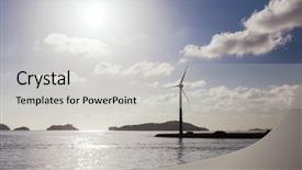  Presentation with energy power - Amazing PPT theme having technology and power concept - turbines backdrop and a light gray colored foreground