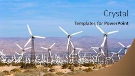  Presentation with renewable energy - Presentation theme featuring renewable-energy-windmills-line background and a light blue colored foreground