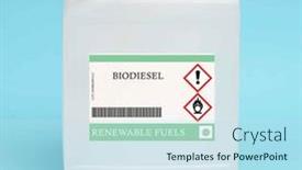  Presentation with blended - Presentation design featuring renewable-fuel-made-from-vegetable background and a sky blue colored foreground